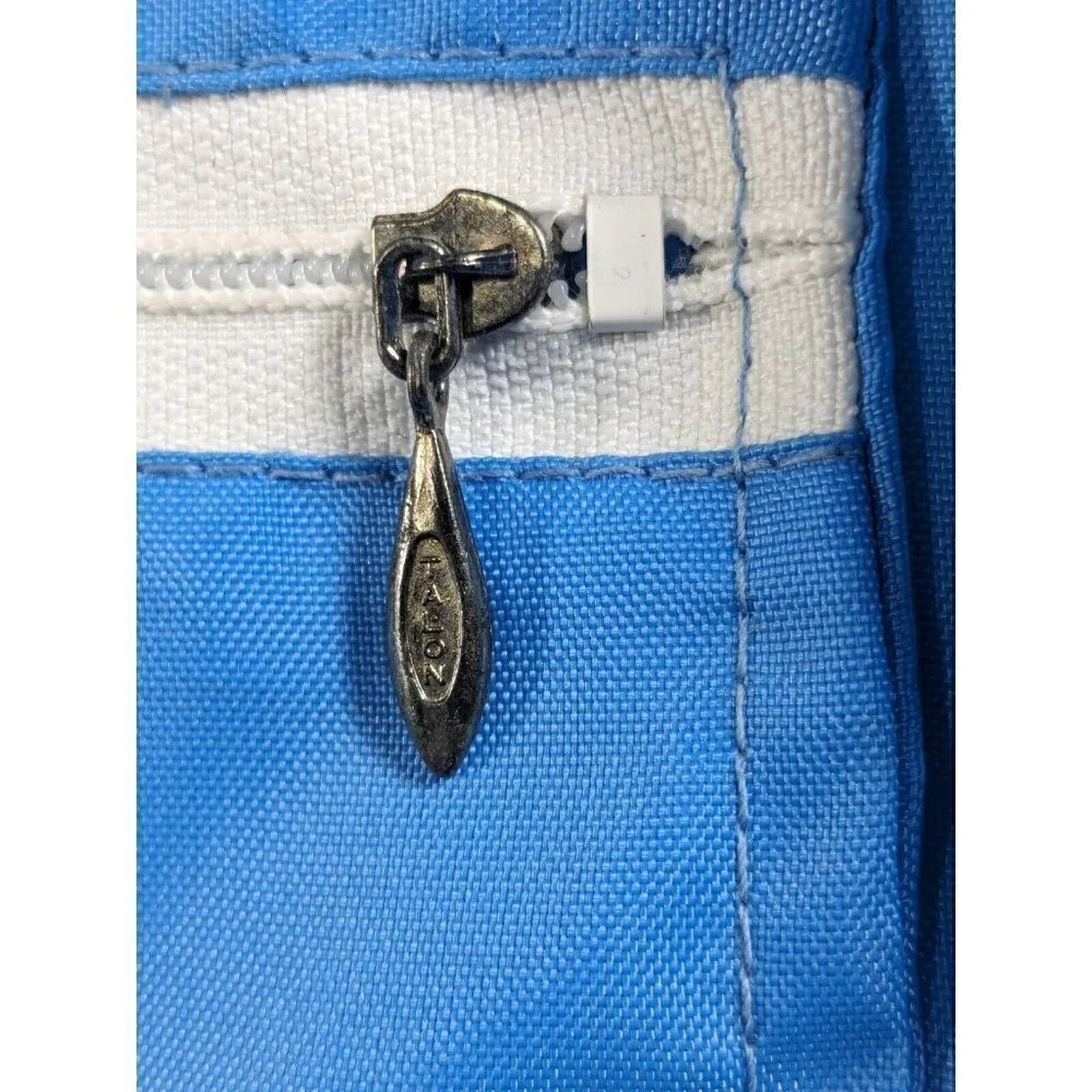 Vintage Butwin Jacket XS Nylon Varsity Style Lined  Front Zip Pocket Blue Gray